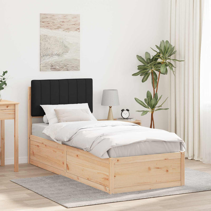 Cadru de pat cu tăblie tapițată cu headboard Negru 75 x 190 cm - WALTI WALTI