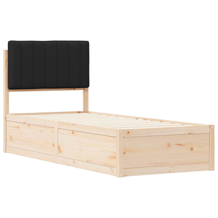 Cadru de pat cu tăblie tapițată cu headboard Negru 75 x 190 cm - WALTI WALTI