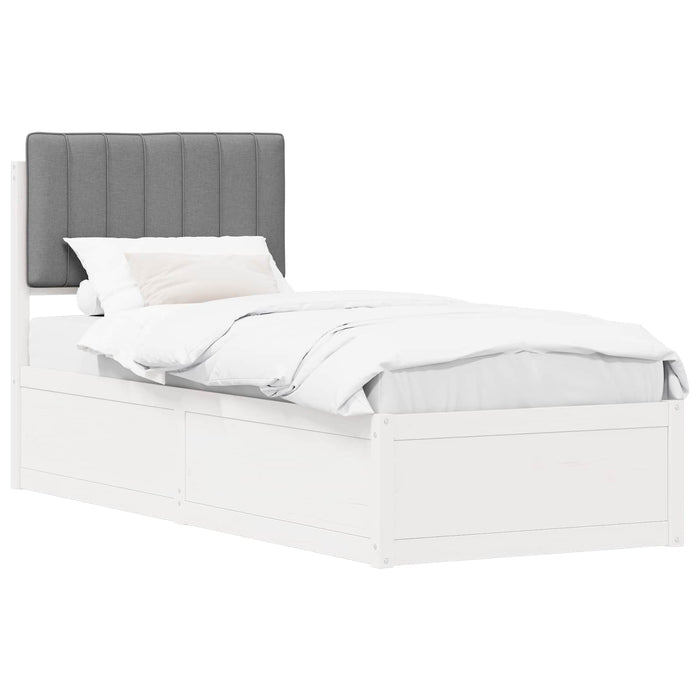 Cadru de pat cu tăblie tapițată Gri deschis 75 x 190 cm - WALTI WALTI
