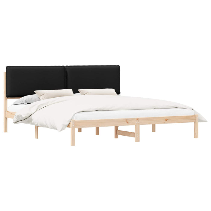 Cadru de pat cu tăblie tapițată cu headboard Negru 180 x 200 cm - WALTI WALTI