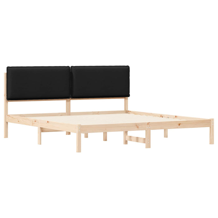 Cadru de pat cu tăblie tapițată cu headboard Negru 180 x 200 cm - WALTI WALTI