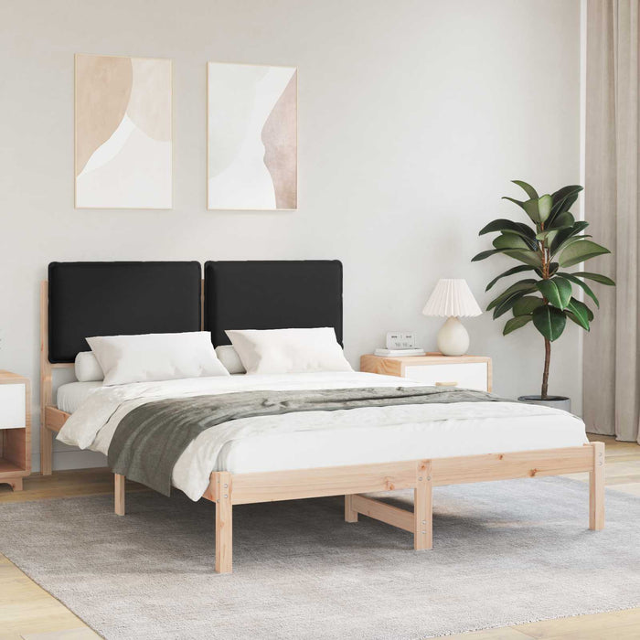 Cadru de pat cu tăblie tapițată cu headboard Negru 140 x 190 cm - WALTI WALTI