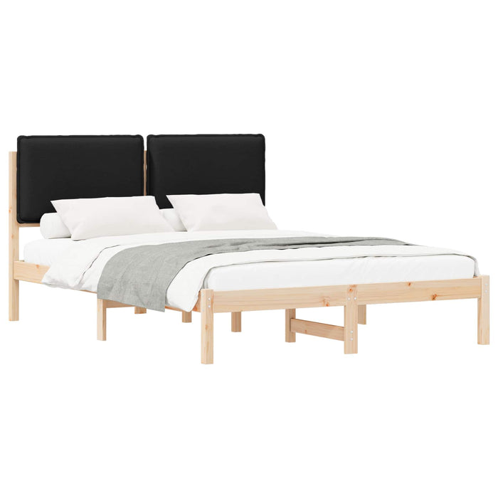 Cadru de pat cu tăblie tapițată cu headboard Negru 135 x 190 cm - WALTI WALTI