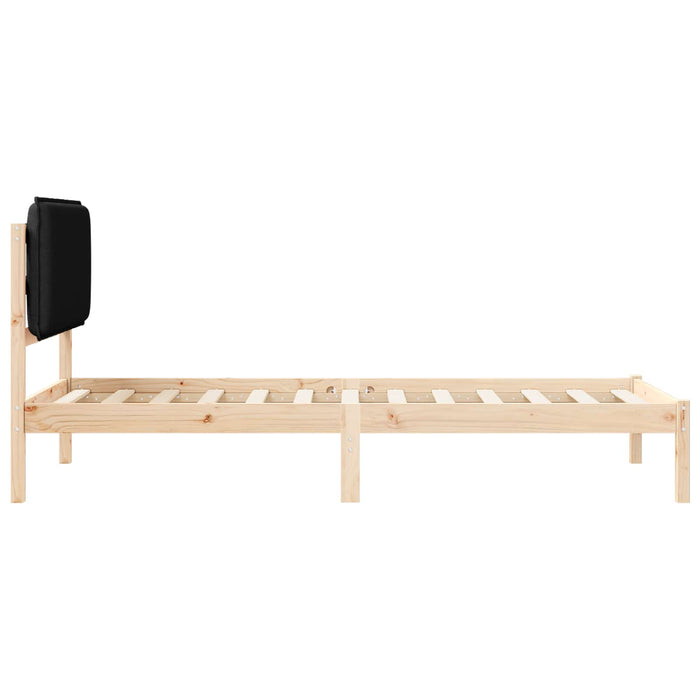 Cadru de pat cu tăblie tapițată cu headboard Negru 90 x 200 cm - WALTI WALTI
