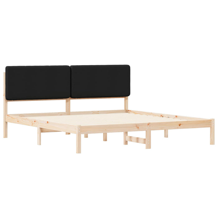Cadru de pat cu tăblie tapițată cu headboard Negru 180 x 200 cm - WALTI WALTI