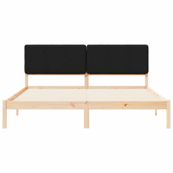 Cadru de pat cu tăblie tapițată cu headboard Negru 180 x 200 cm - WALTI WALTI