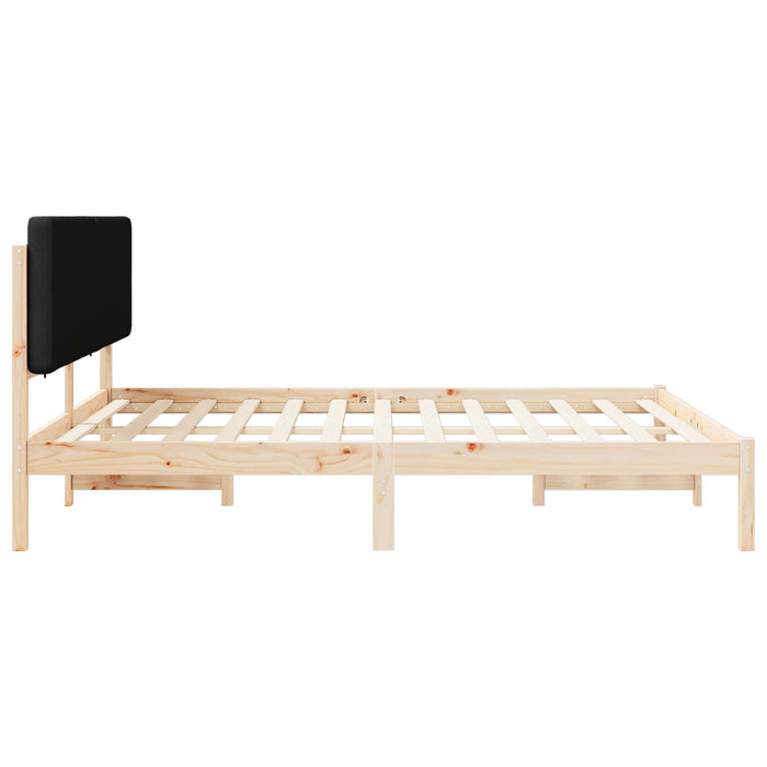 Cadru de pat cu tăblie tapițată cu headboard Negru 180 x 200 cm - WALTI WALTI
