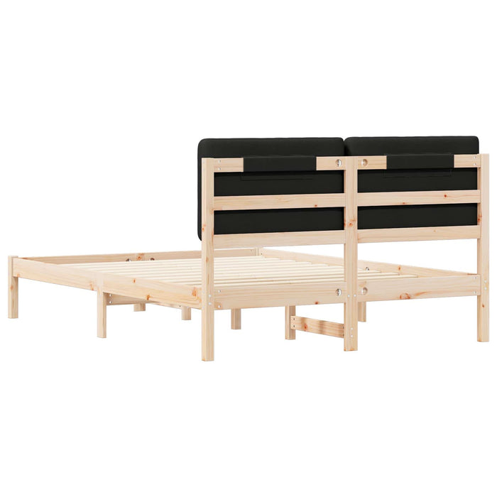Cadru de pat cu tăblie tapițată cu headboard Negru 140 x 200 cm - WALTI WALTI