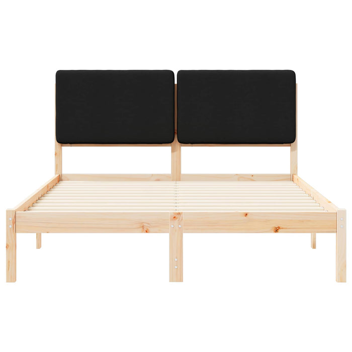 Cadru de pat cu tăblie tapițată cu headboard Negru 140 x 190 cm - WALTI WALTI