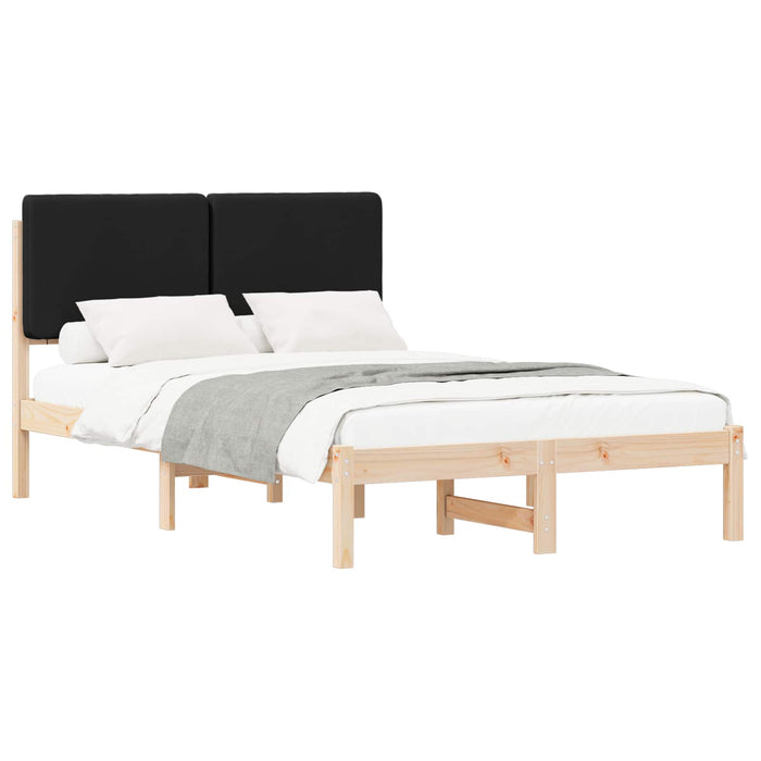 Cadru de pat cu tăblie tapițată cu headboard Negru 135 x 190 cm - WALTI WALTI