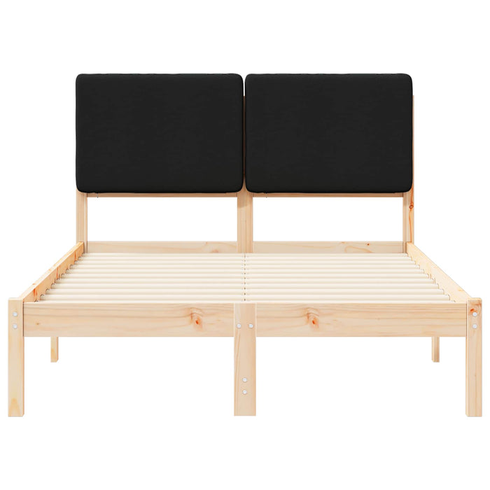 Cadru de pat cu tăblie tapițată cu headboard Negru 135 x 190 cm - WALTI WALTI