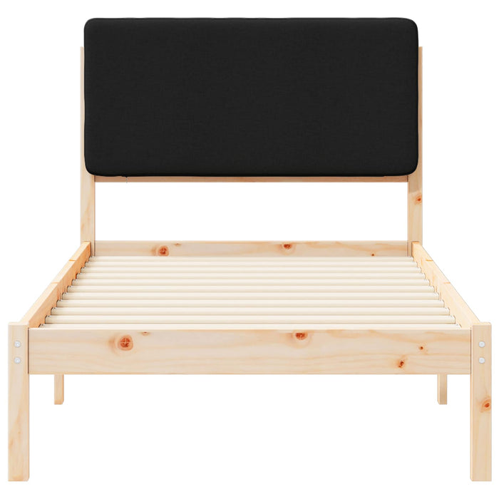 Cadru de pat cu tăblie tapițată cu headboard Negru 75 x 190 cm - WALTI WALTI