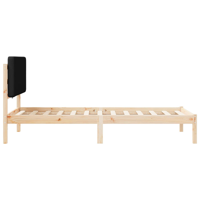 Cadru de pat cu tăblie tapițată cu headboard Negru 75 x 190 cm - WALTI WALTI