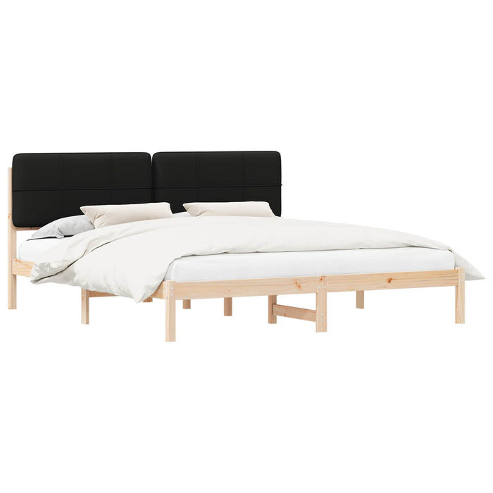 Cadru de pat cu tăblie tapițată cu headboard Negru 180 x 200 cm - WALTI WALTI