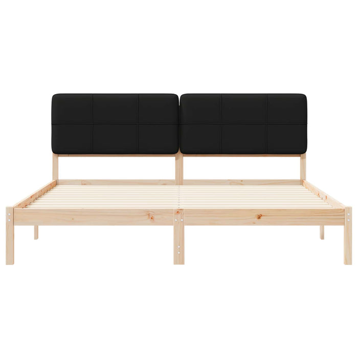 Cadru de pat cu tăblie tapițată cu headboard Negru 180 x 200 cm - WALTI WALTI