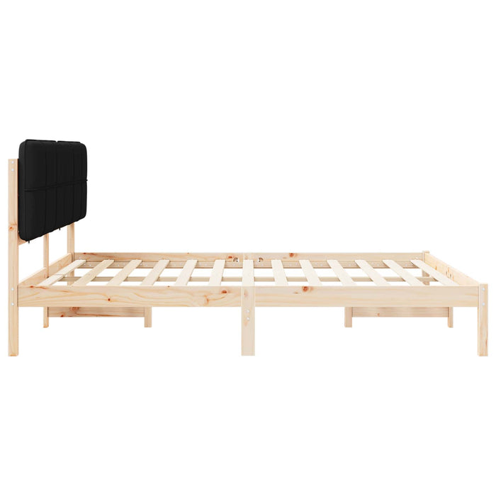 Cadru de pat cu tăblie tapițată cu headboard Negru 180 x 200 cm - WALTI WALTI