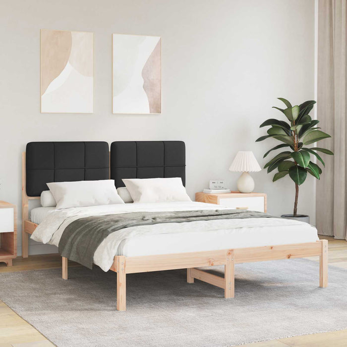 Cadru de pat cu tăblie tapițată cu headboard Negru 140 x 200 cm - WALTI WALTI