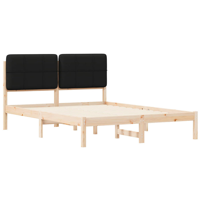 Cadru de pat cu tăblie tapițată cu headboard Negru 140 x 200 cm - WALTI WALTI