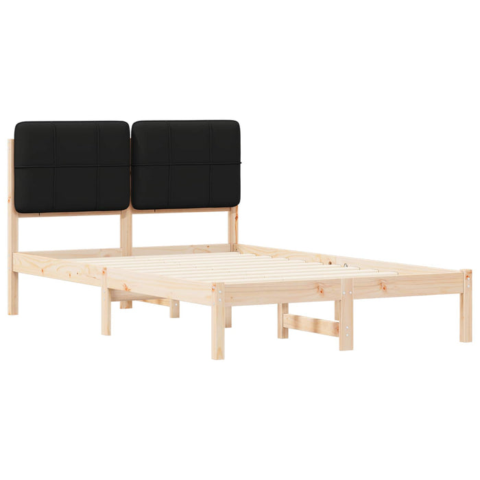 Cadru de pat cu tăblie tapițată cu headboard Negru 120 x 190 cm - WALTI WALTI