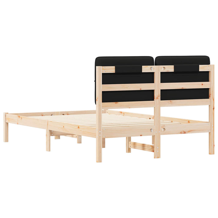 Cadru de pat cu tăblie tapițată cu headboard Negru 120 x 190 cm - WALTI WALTI