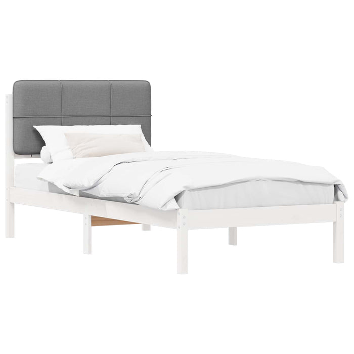 Cadru de pat cu tăblie tapițată Gri deschis 90 x 200 cm - WALTI WALTI
