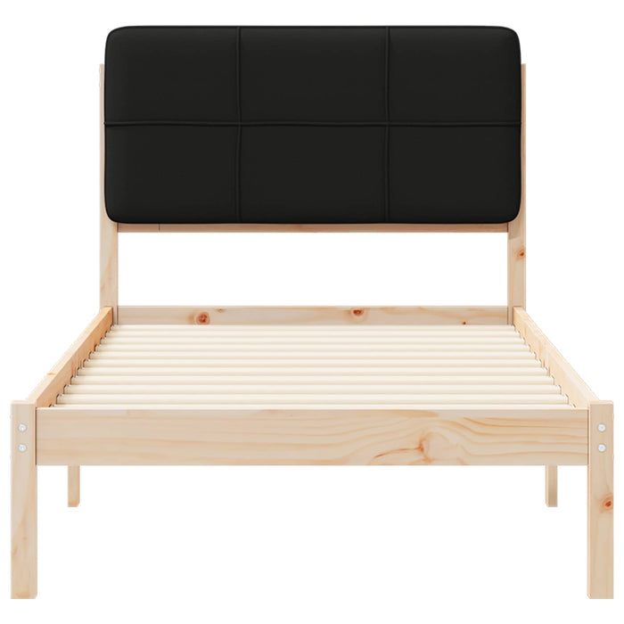 Cadru de pat cu tăblie tapițată cu headboard Negru 90 x 190 cm - WALTI WALTI