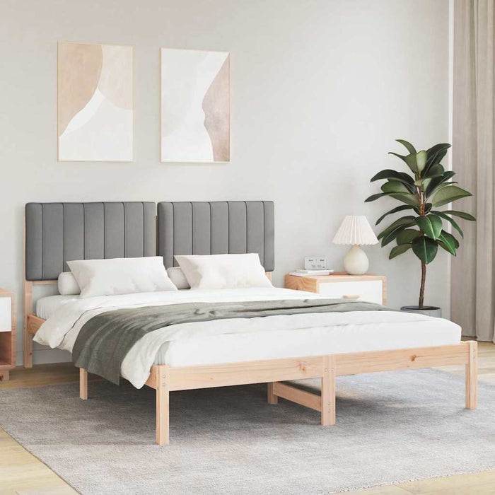 Cadru de pat cu tăblie tapițată Gri deschis 160 x 200 cm - WALTI WALTI
