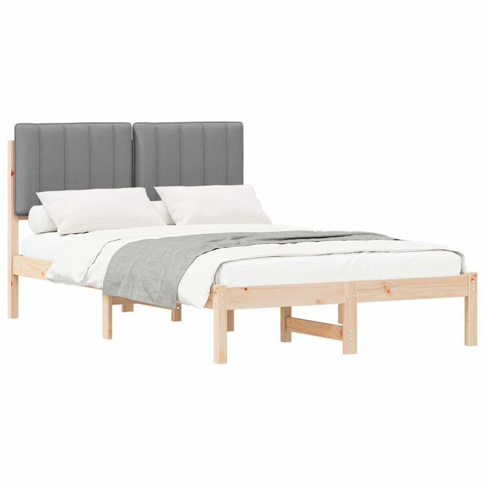 Cadru de pat cu tăblie tapițată Gri natural și deschis - WALTI WALTI