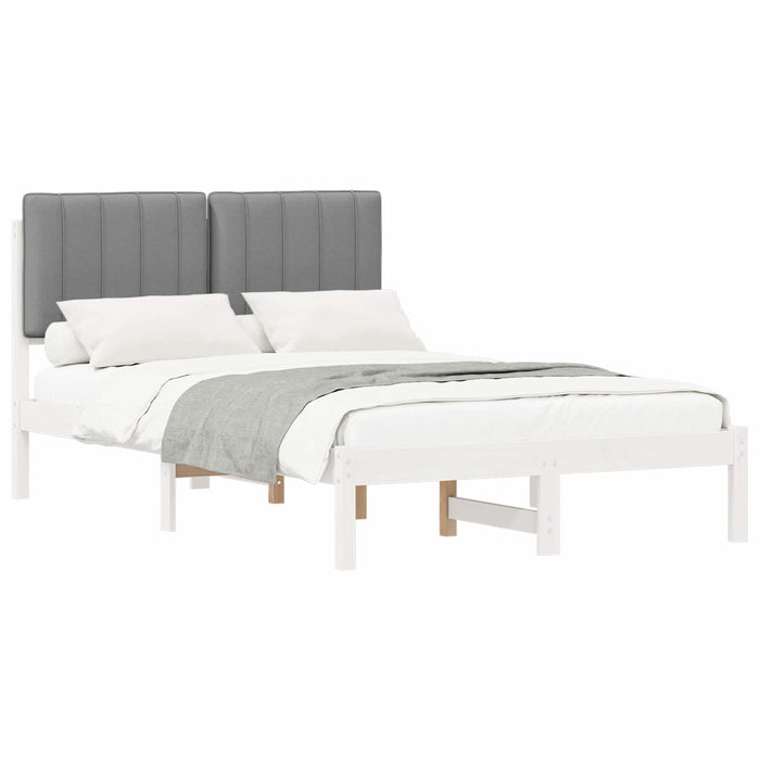 Cadru de pat cu tăblie tapițată Alb și gri deschis 120 x 200 cm - WALTI WALTI