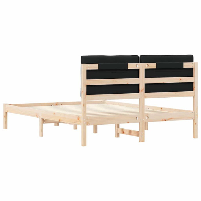 Cadru de pat cu tăblie tapițată Negru 135 x 190 cm - WALTI WALTI