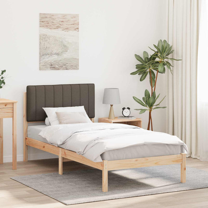 Cadru de pat cu tăblie tapițată Natural și taupe 90 x 200 cm - WALTI WALTI