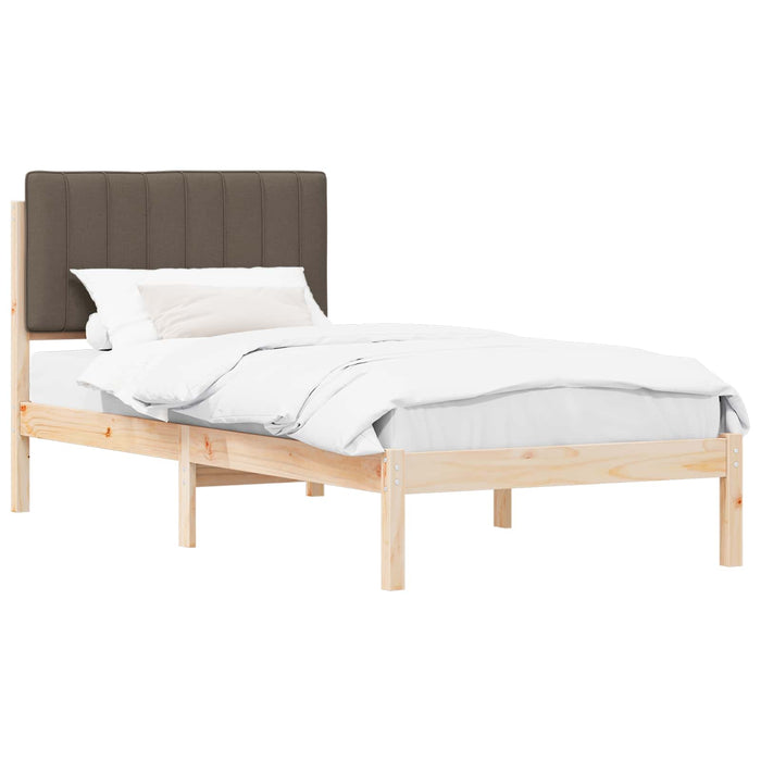 Cadru de pat cu tăblie tapițată Natural și taupe 90 x 200 cm - WALTI WALTI
