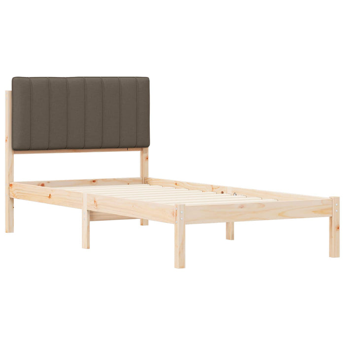 Cadru de pat cu tăblie tapițată Natural și taupe 90 x 200 cm - WALTI WALTI