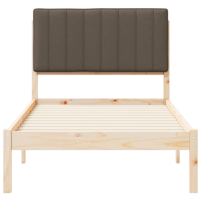 Cadru de pat cu tăblie tapițată Natural și taupe 90 x 200 cm - WALTI WALTI