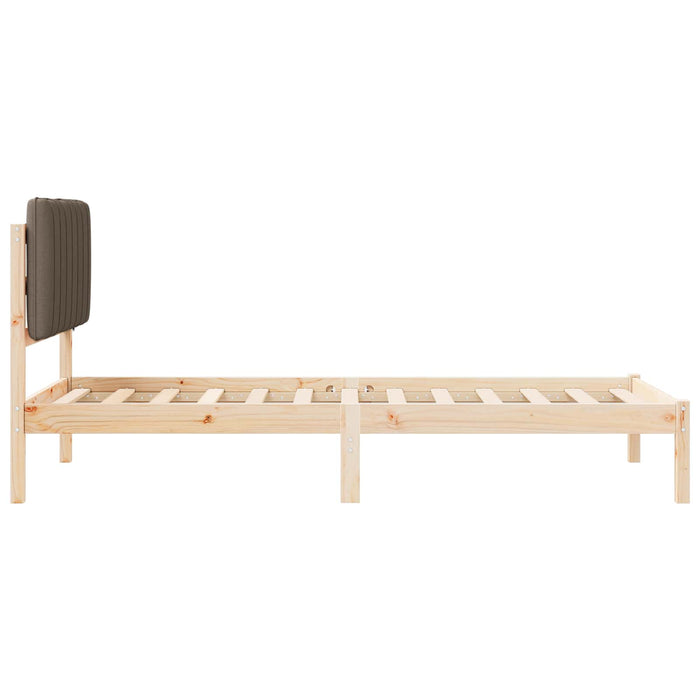 Cadru de pat cu tăblie tapițată Natural și taupe 90 x 200 cm - WALTI WALTI