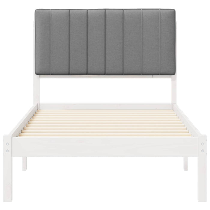 Cadru de pat cu tăblie tapițată Alb și gri deschis 90 x 200 cm - WALTI WALTI