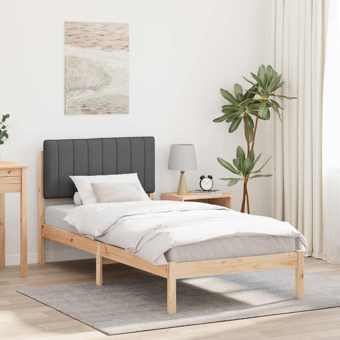 Cadru de pat cu tăblie tapițată Gri închis 90 x 190 cm - WALTI WALTI