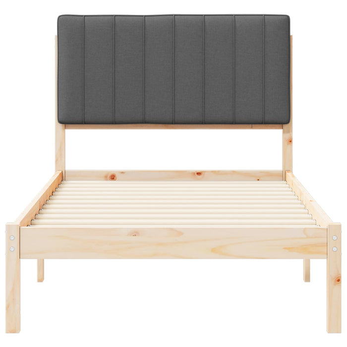 Cadru de pat cu tăblie tapițată Gri închis 90 x 190 cm - WALTI WALTI
