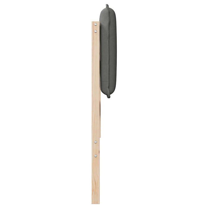 Tăblie tapițată Gri natural și deschis 80 cm Lemn de pin masiv - WALTI WALTI