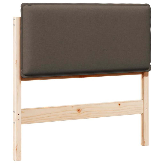 Tăblie tapițată Gri natural și deschis 80 cm Lemn de pin masiv - WALTI WALTI