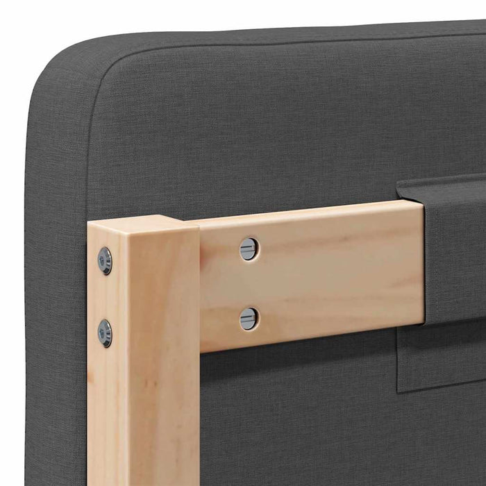Tăblie tapițată Maro și gri închis 160 cm Lemn de pin masiv - WALTI WALTI