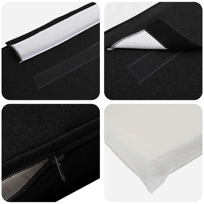 Tăblie tapițată Maro și negru 120 cm Lemn de pin masiv - WALTI WALTI