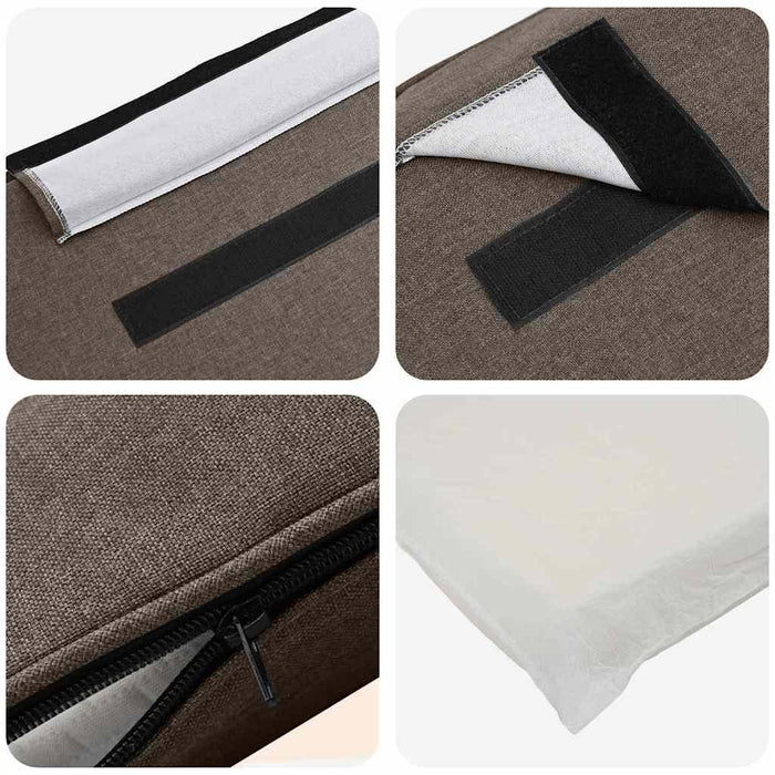 Tăblie tapițată Maro și taupe 90 cm Lemn de pin masiv - WALTI WALTI