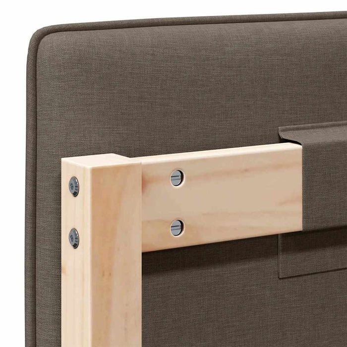 Tăblie tapițată Maro și taupe 80 cm Lemn de pin masiv - WALTI WALTI
