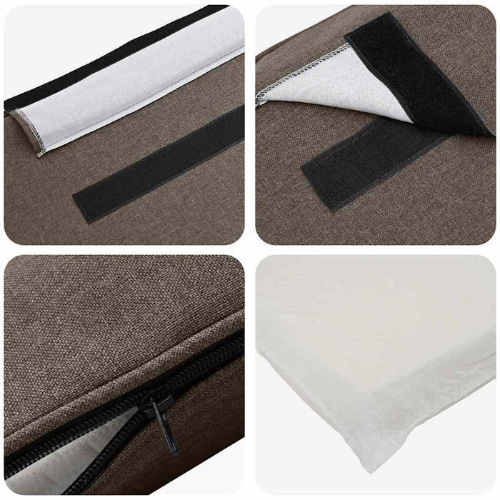 Tăblie tapițată Maro și taupe 75 cm Lemn de pin masiv - WALTI WALTI