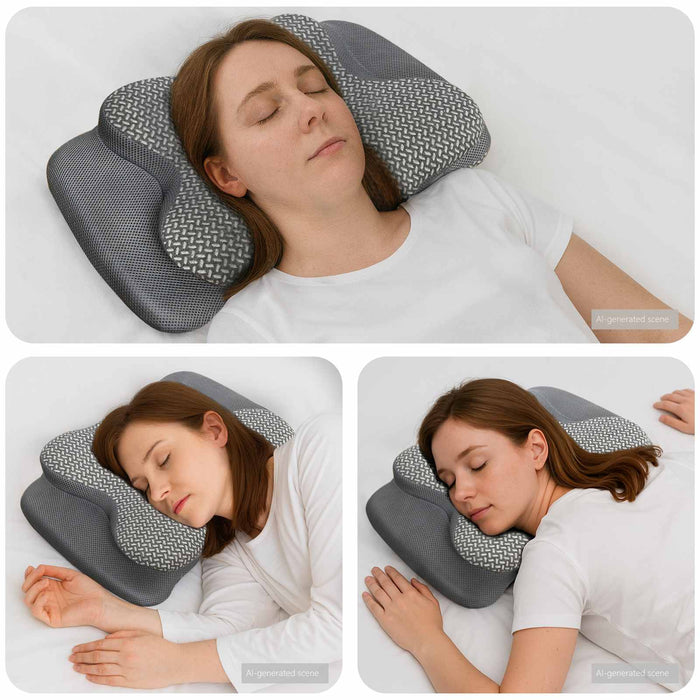 Perna pentru gât cu pernă Gri 58 x 38 x 12 cm Poliester - WALTI WALTI