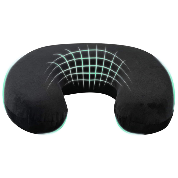 Pernă de voiaj pentru gât Negru Spumă cu Memorie 27 x 27 x 8 cm - WALTI WALTI