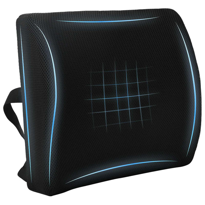 Perna pentru spate cu pernă Negru 35,5 x 30 x 12 cm Cu plasă - WALTI WALTI