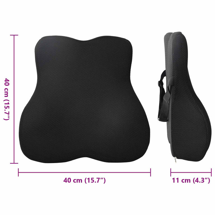 Pernă pentru spate Negru Spumă cu Memorie 40 x 40 x 11 cm - WALTI WALTI