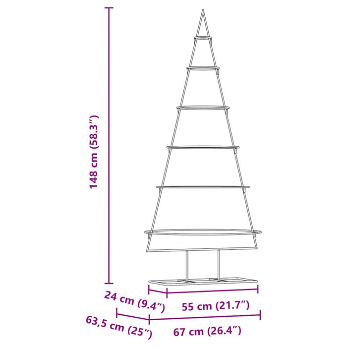 Pom de Crăciun din metal Auriu 148 cm Oțel vopsit în pulbere - WALTI WALTI